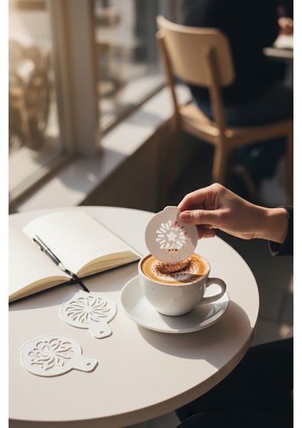 Kahve Şablonu, Kahve Süsleme Seti, Tatlı Süsleme Seti, 4'lü Set