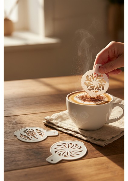 Kahve Şablonu, Kahve Süsleme Seti, Tatlı Süsleme Seti, 4'lü Set fiyatları