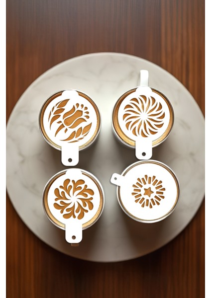 Kahve Şablonu, Kahve Süsleme Seti, Tatlı Süsleme Seti, 4'lü Set fırsatları