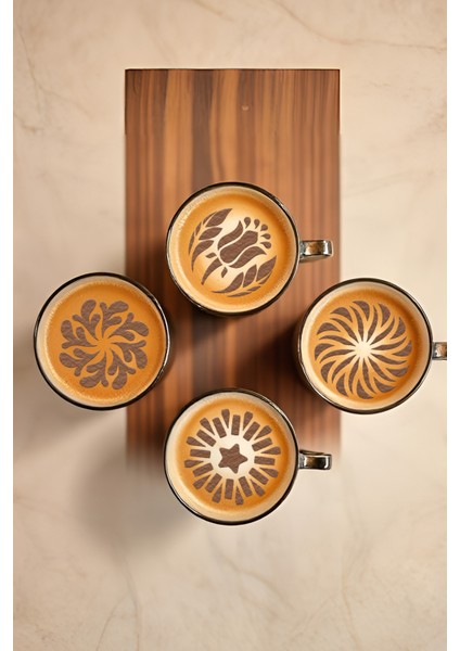 Kahve Şablonu, Kahve Süsleme Seti, Tatlı Süsleme Seti, 4'lü Set indirimleri