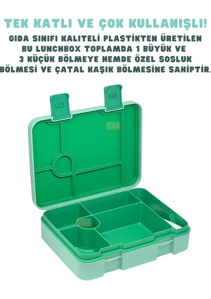 Bento 1300ML Lunchbox Yeni Koleksiyon Tek Katlı 4 Bölmeli Abs Plastik Çocuk Sefer Tası Yemek Kutusu fırsatları