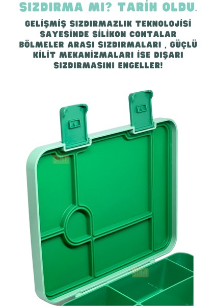 Bento 1300ML Lunchbox Yeni Koleksiyon Tek Katlı 4 Bölmeli Abs Plastik Çocuk Sefer Tası Yemek Kutusu indirimleri