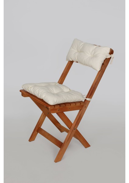 Ahşap Katlanabilir Sandalye – Krem Minderli Bahçe ve Balkon Sandalyesi (Montajsız) fiyatları