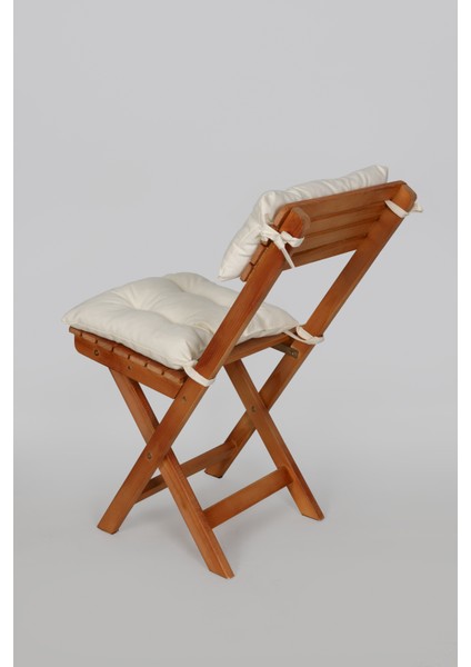 Ahşap Katlanabilir Sandalye – Krem Minderli Bahçe ve Balkon Sandalyesi (Montajsız) modelleri