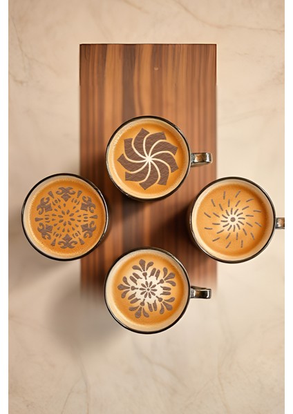 Kahve Şablonu, Kahve Süsleme Seti, Tatlı Süsleme Seti, 4'lü Set indirimleri