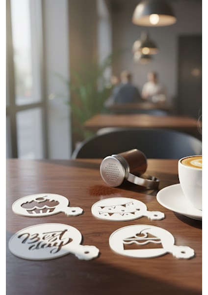 Kahve Şablonu, Kahve Süsleme Seti, Tatlı Süsleme Seti, 4'lü Set fiyatları