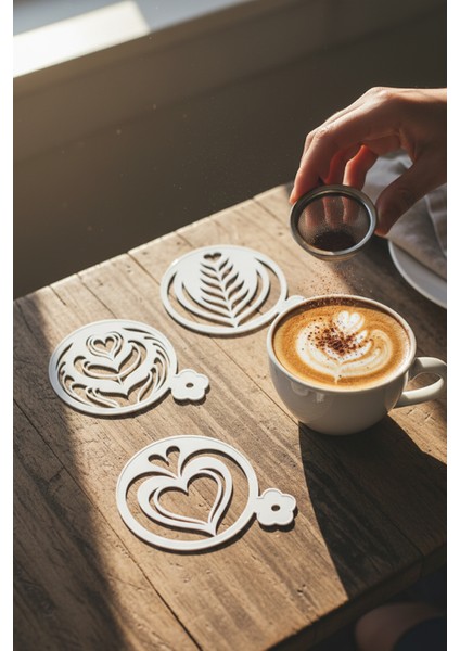 Kahve Şablonu, Kahve Süsleme Seti, Tatlı Süsleme Seti, 4'lü Set fırsatları