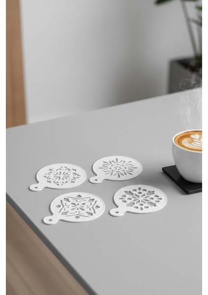 Kahve Şablonu, Kahve Süsleme Seti, Tatlı Süsleme Seti, 4'lü Set fiyatları
