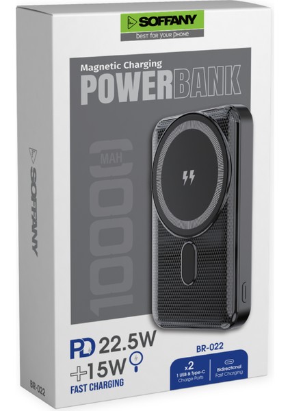 Magsafe (Kablosuz Powerbank) BR-022 10.000MAH Powerbank Siyah