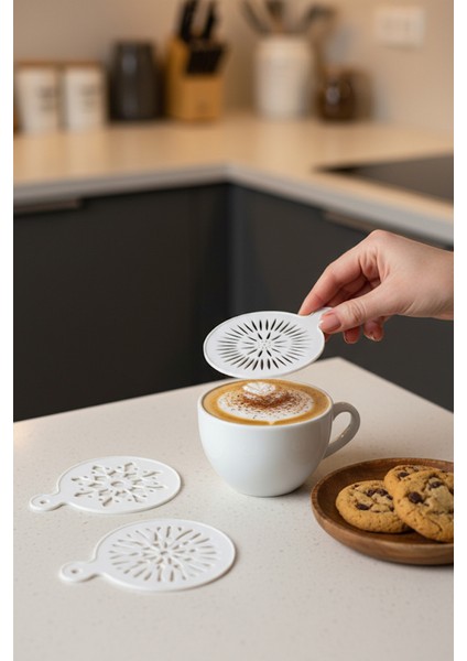 Kahve Şablonu, Kahve Süsleme Seti, Tatlı Süsleme Seti, 4'lü Set indirimleri