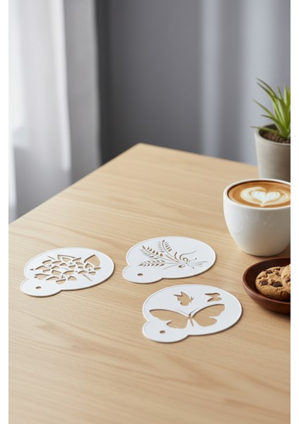 Kahve Şablonu, Kahve Süsleme Seti, Tatlı Süsleme Seti, 4'lü Set fiyatları