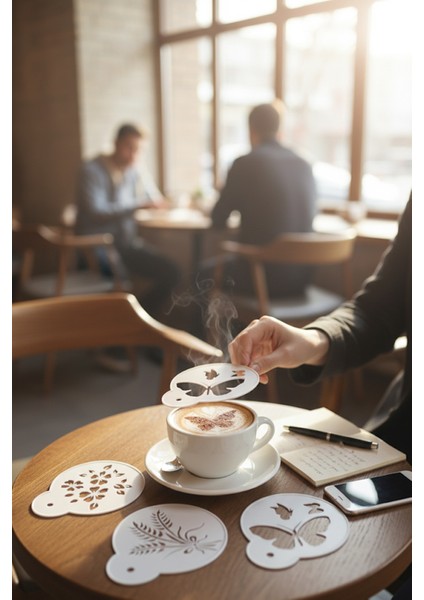 Kahve Şablonu, Kahve Süsleme Seti, Tatlı Süsleme Seti, 4'lü Set modelleri