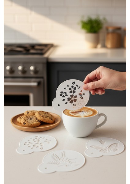 Kahve Şablonu, Kahve Süsleme Seti, Tatlı Süsleme Seti, 4'lü Set fırsatları