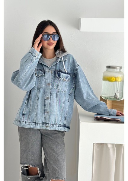 Kadın Oversize Kapüşonlu Cepli Gömlek Ceket – Katmanlı & Rahat Stil fiyatları