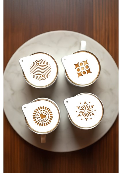 Kahve Şablonu, Kahve Süsleme Seti, Tatlı Süsleme Seti, 4'lü Set fırsatları