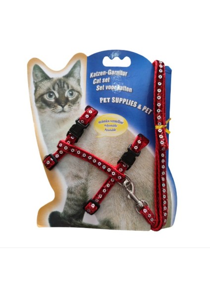 Parlak Kedi Gezdirme Göğüs Tasması