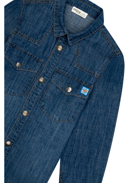 Erkek Çocuk Cepli Denim Gömlek MNT25E205 fırsatları