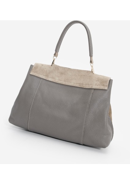 Kadın Hakiki Deri Fermuarlı Çıkabilen İç Cepli El ve Omuz Çantası Ornis Vizon Süet indirimleri