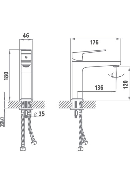 Hera Mat Siyah Lavabo Bataryası fiyatları