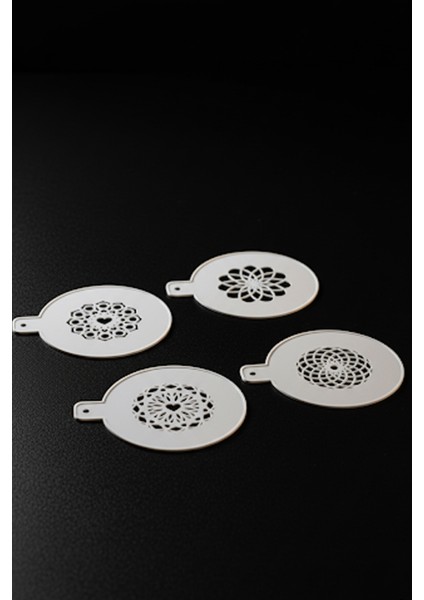 Kahve Şablonu, Kahve Süsleme Seti, Tatlı Süsleme Seti, 4'lü Set