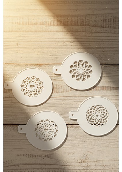 Kahve Şablonu, Kahve Süsleme Seti, Tatlı Süsleme Seti, 4'lü Set fiyatları