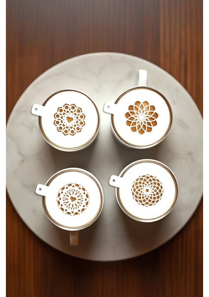 Kahve Şablonu, Kahve Süsleme Seti, Tatlı Süsleme Seti, 4'lü Set fırsatları