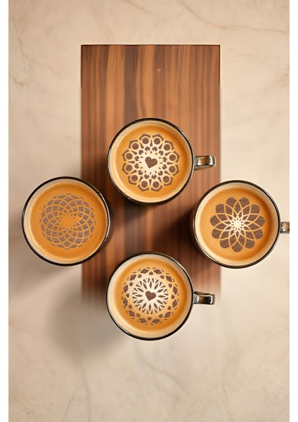 Kahve Şablonu, Kahve Süsleme Seti, Tatlı Süsleme Seti, 4'lü Set indirimleri