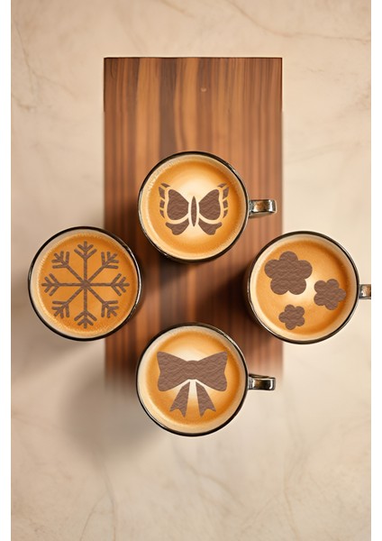 Kahve Şablonu, Kahve Süsleme Seti, Tatlı Süsleme Seti, 4'lü Set indirimleri