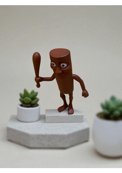 Brainrot Tung Tung Figür Karakter Kahverengi, Canlı Heyecan Verici Renkler fiyatları