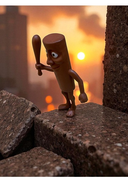 Brainrot Tung Tung Figür Karakter Kahverengi, Canlı Heyecan Verici Renkler fırsatları