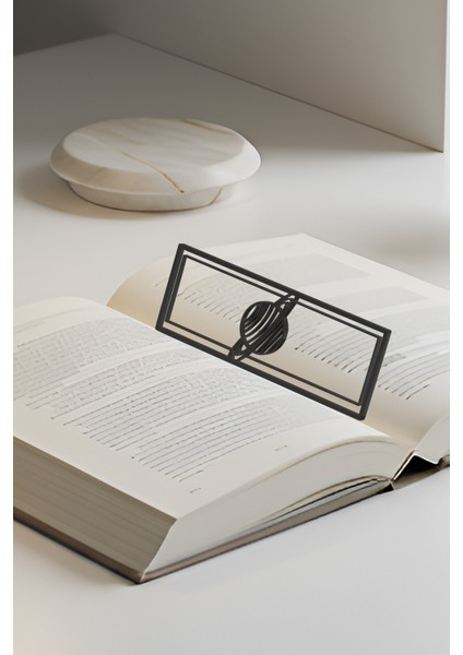 Gezegen Kitap Ayracı, Modern Tasarım, Hafif ve Şık 2’li, Siyah ve Beyazın Modern Uyumu modelleri