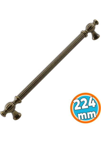 Mobilya Mutfak Çekmece Dolap Kulpu Kulbu Kulpları Eskitme Antik Sarı (224 Mm-22.4 Cm) Metal