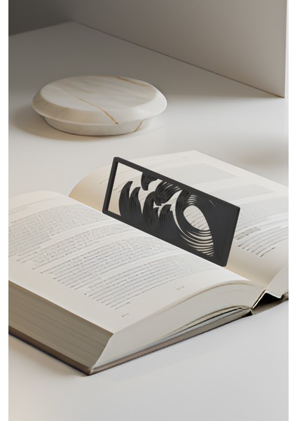 Okyanus Dalgası Kitap Ayracı, Modern Tasarım, Hafif ve Şık 2’li, Siyah ve Beyazın Modern Uyumu modelleri