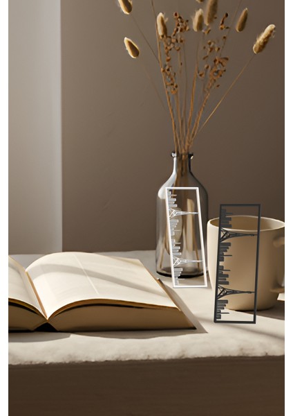 Paris Kitap Ayracı, Modern Tasarım, Hafif ve Şık 2’li, Siyah ve Beyazın Modern Uyumu