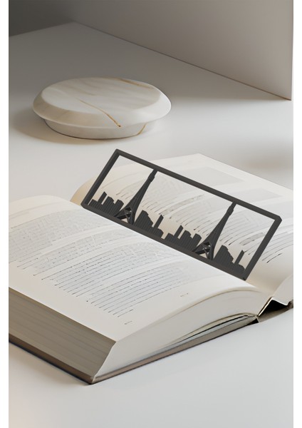Paris Kitap Ayracı, Modern Tasarım, Hafif ve Şık 2’li, Siyah ve Beyazın Modern Uyumu fiyatları