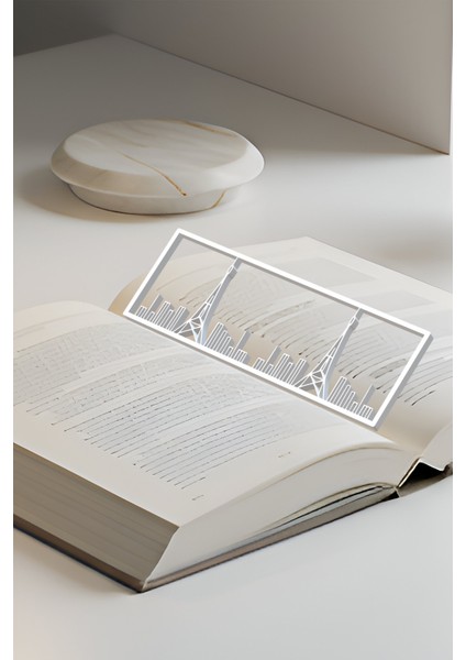 Paris Kitap Ayracı, Modern Tasarım, Hafif ve Şık 2’li, Siyah ve Beyazın Modern Uyumu modelleri