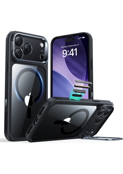 Apple iPhone 17 Pro Classic Hybrid Magsafe Standlı Kılıf - Kamera Kontrol Buton