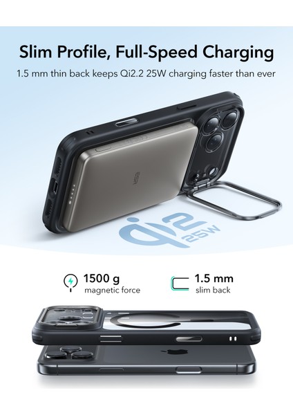 Apple iPhone 17 Pro Classic Hybrid Magsafe Standlı Kılıf - Kamera Kontrol Buton