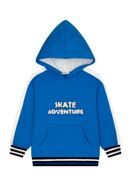 Kız Çocuk Kanguru Cepli Nakışlı Kolları Bantlı Kapüşonlu Sweatshirt fiyatları