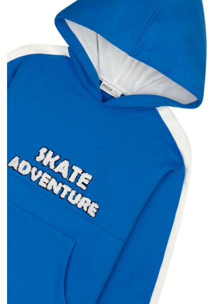 Kız Çocuk Kanguru Cepli Nakışlı Kolları Bantlı Kapüşonlu Sweatshirt fırsatları