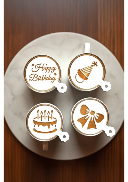 Kahve Şablonu, Kahve Süsleme Seti, Tatlı Süsleme Seti, 4'lü Set fırsatları