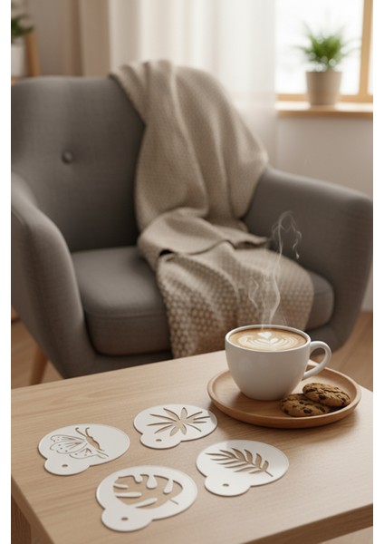 Kahve Şablonu, Kahve Süsleme Seti, Tatlı Süsleme Seti, 4'lü Set indirimleri