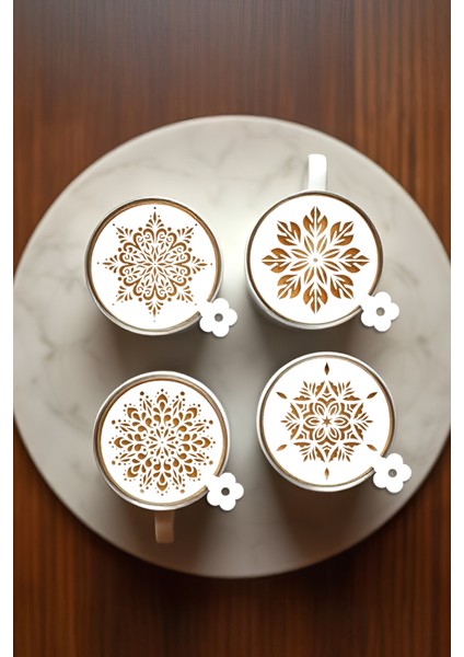 Kahve Şablonu, Kahve Süsleme Seti, Tatlı Süsleme Seti, 4'lü Set fırsatları