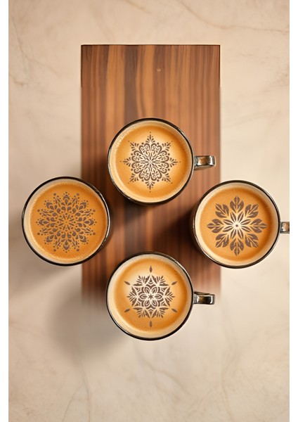 Kahve Şablonu, Kahve Süsleme Seti, Tatlı Süsleme Seti, 4'lü Set indirimleri