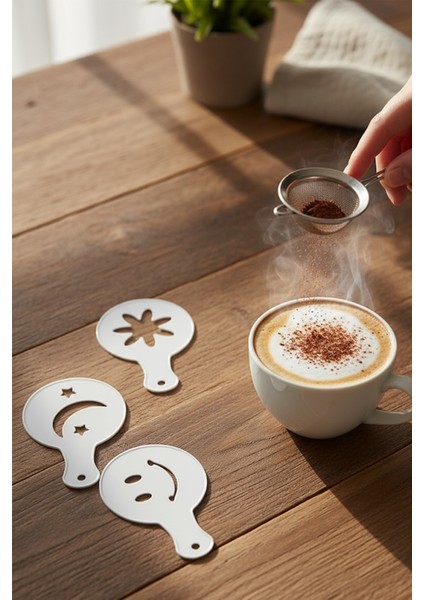 Kahve Şablonu, Kahve Süsleme Seti, Tatlı Süsleme Seti, 4'lü Set indirimleri