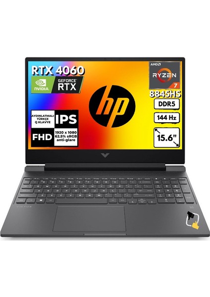 Victus Gaming Laptop 15-FB3008NT Amd Ryzen 7-8845HS 16GB 1tb RTX4060 144Hz 15.6 Windows 11 Pro B82N5EA+SNERTECH Çanta fiyatları