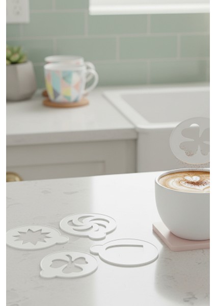 Kahve Şablonu, Kahve Süsleme Seti, Tatlı Süsleme Seti, 4'lü Set fırsatları