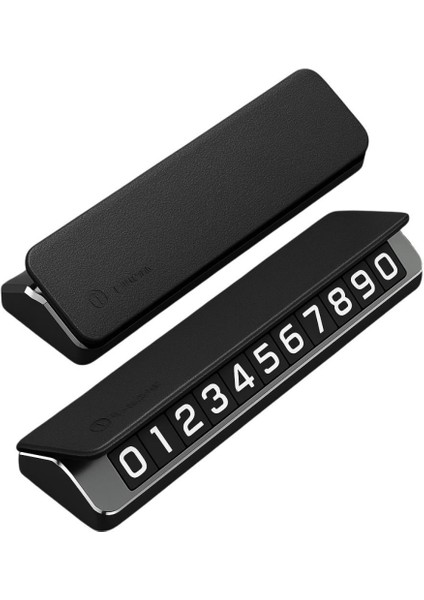 Deri Kapaklı Gizlenebilir Alüminyum Araç Park Telefon Numaratörü Geçici Park Numaratör Plakalık