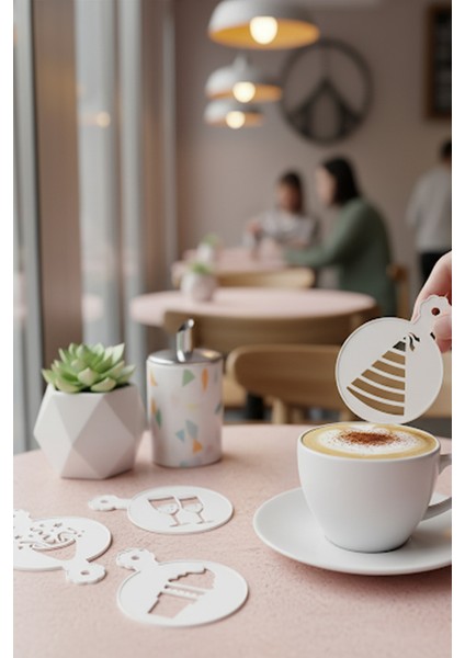 Kahve Şablonu, Kahve Süsleme Seti, Tatlı Süsleme Seti, 4'lü Set fiyatları