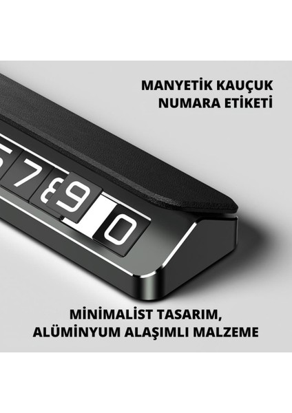 Deri Kapaklı Gizlenebilir Alüminyum Araç Park Telefon Numaratörü Geçici Park Numaratör Plakalık modelleri